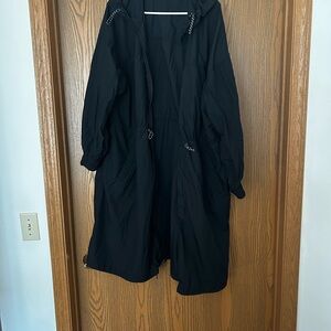 Women's Black Hooded Tech Jacket